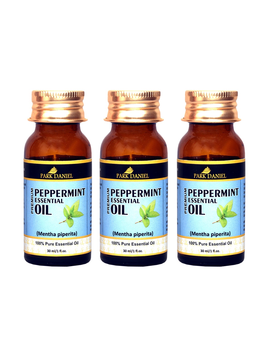 

Park Daniel Set Of 3 Premium Peppermint Essential Oil - 30 ml Each, Transparent