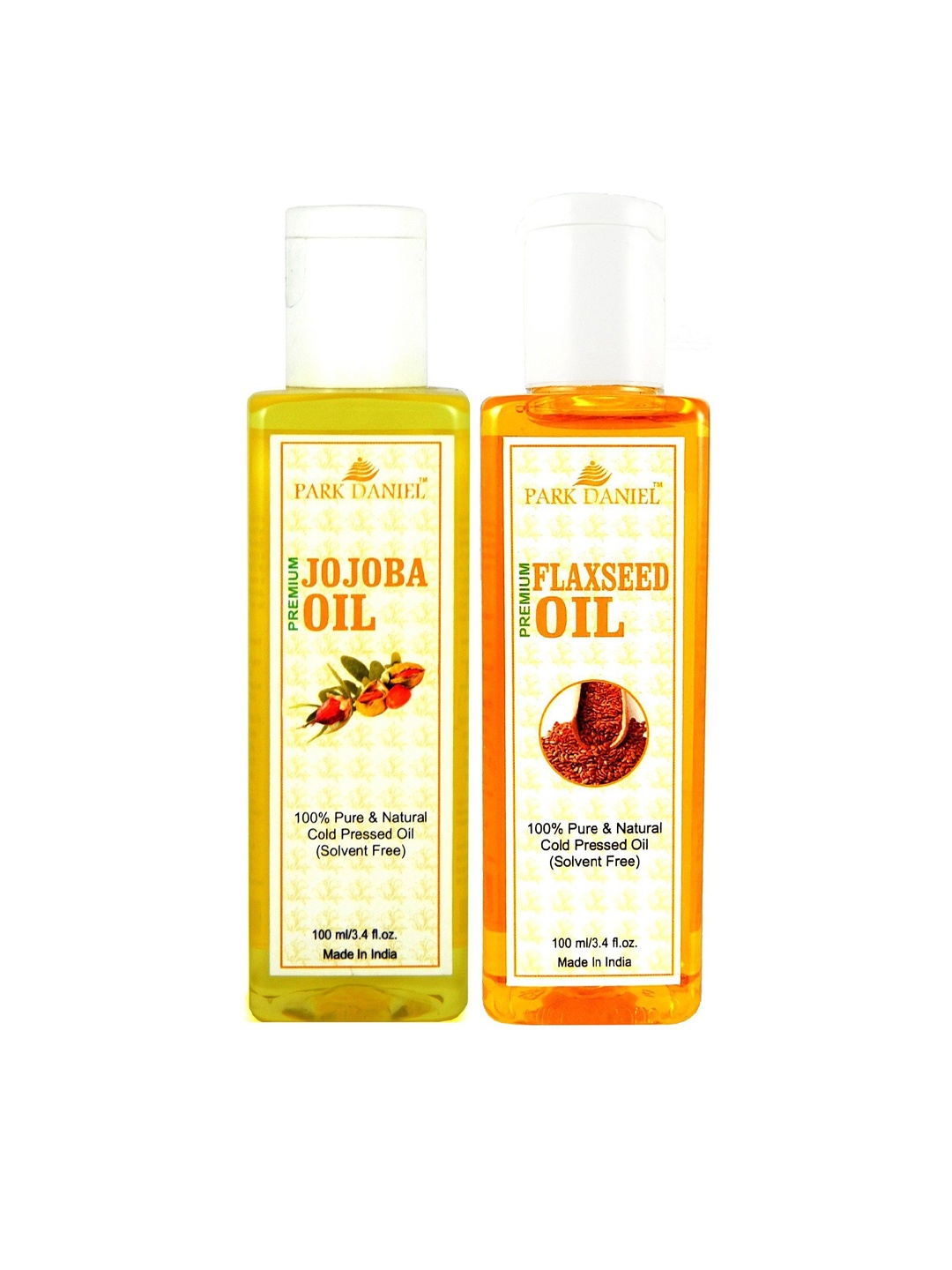 

Park Daniel Set Of 2 Natural & Undiluted Flaxseed & Jojoba Oil - 200 ml Each, Transparent