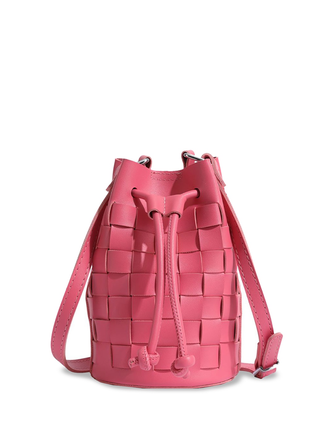 

StyleCast x Revolte Women Self Design Bucket Sling Bag, Pink