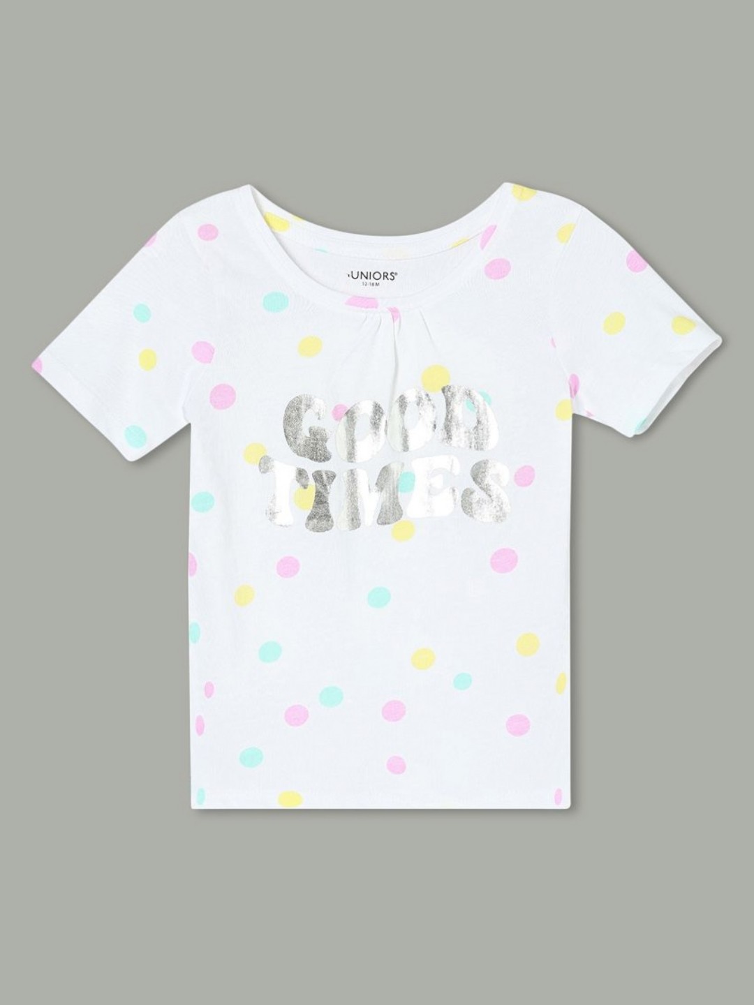 

Juniors by Lifestyle Girls Graphic Printed Round Neck Cotton T-shirt, White