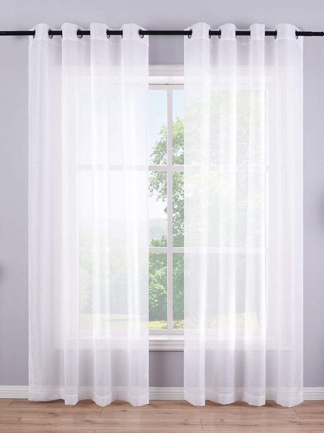 

URBAN SPACE White Sheer Long Door Curtain
