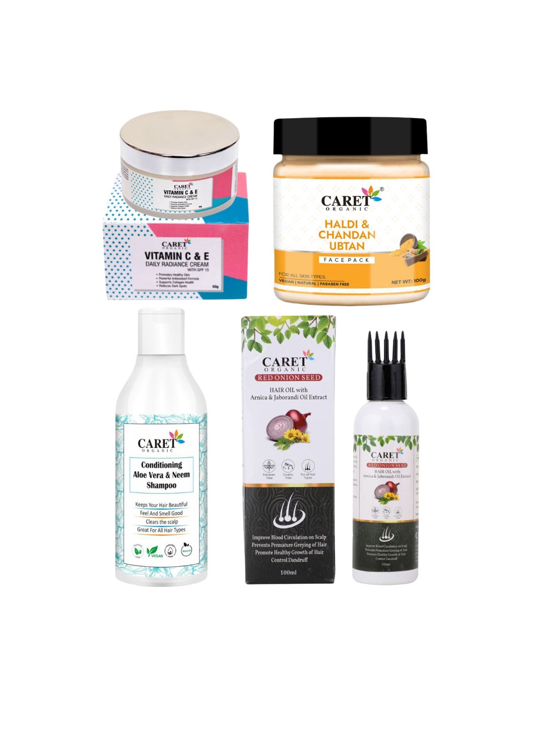 

CARET ORGANIC Set Of 4 Pieces Skin Care Combo, White