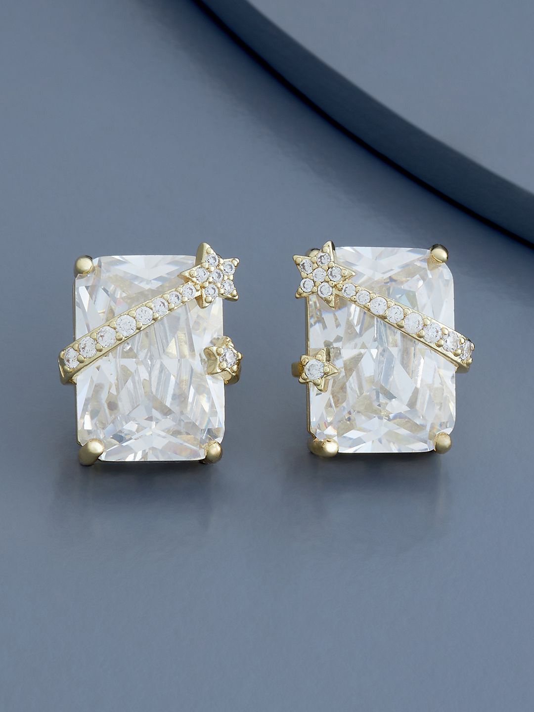 

Kushal's Fashion Jewellery Gold-Plated Cubic Zirconia Geometric Studs