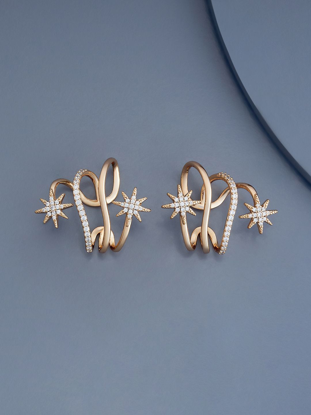 

Kushal's Fashion Jewellery Rose Gold-Plated Studs, White