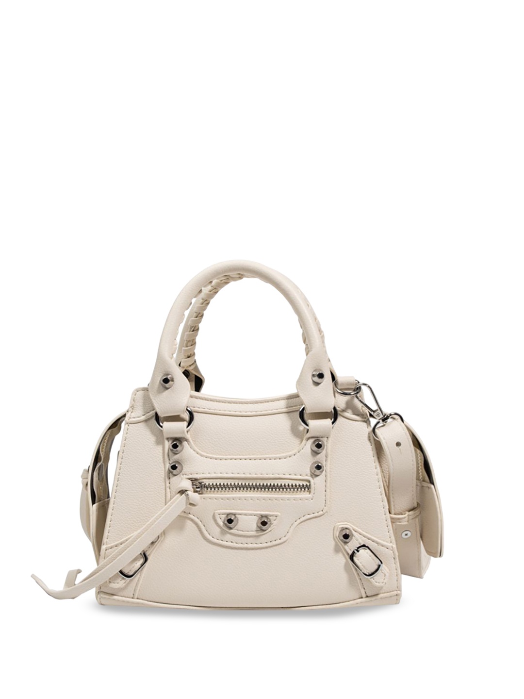 

StyleCast x Revolte Women Solid Swagger Satchel Bag, White