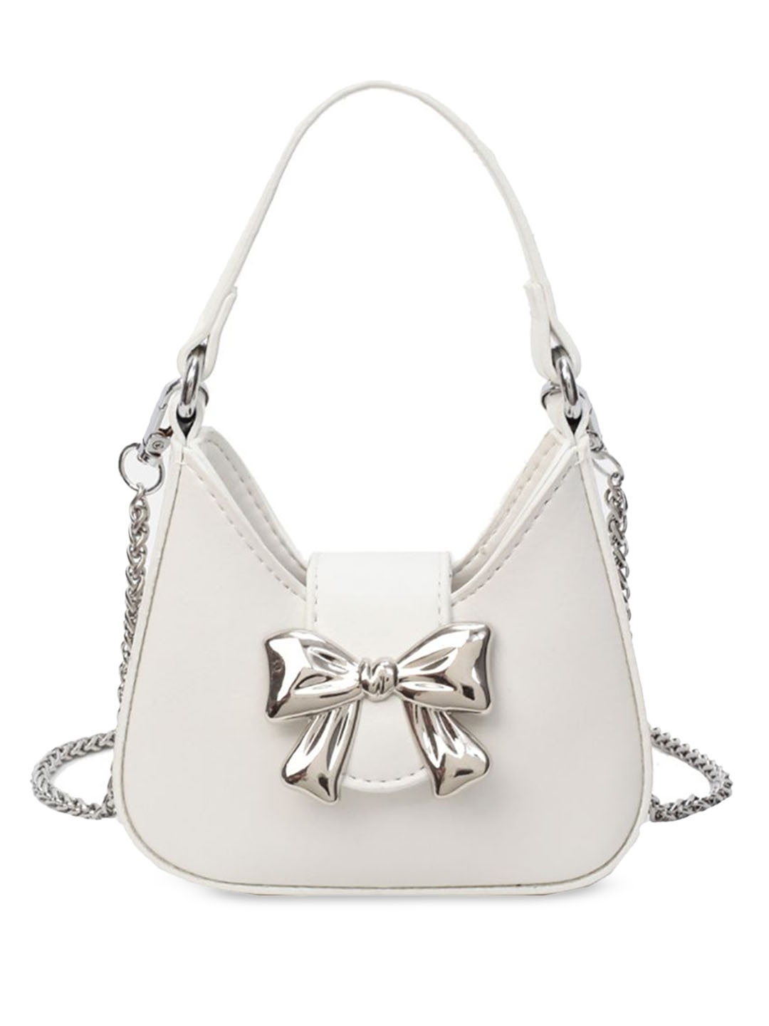 

StyleCast x Revolte Women Solid Structured Satchel Bag, Off white