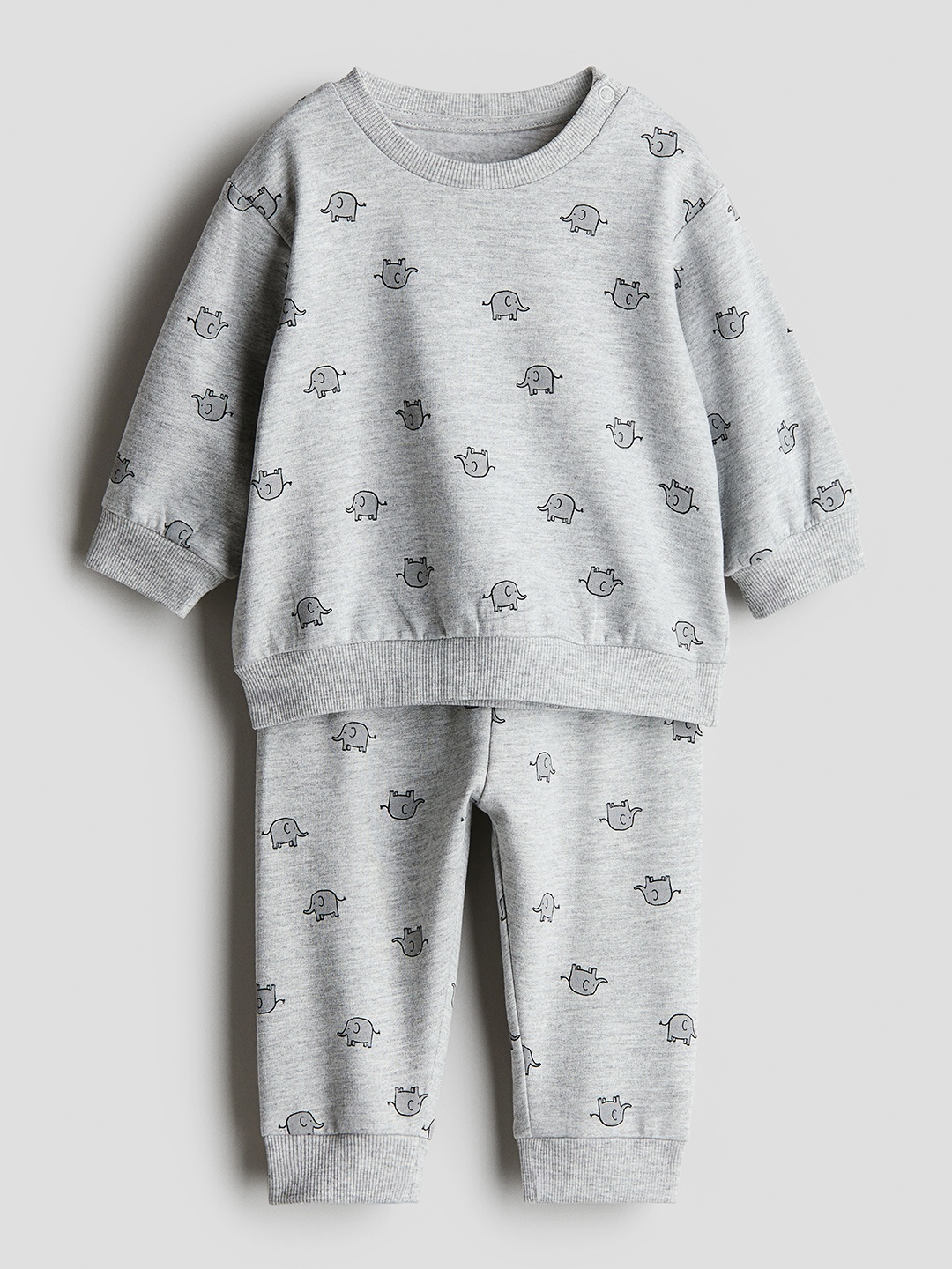 

H&M Girls 2-Pcs Sweatshirt Set, Grey