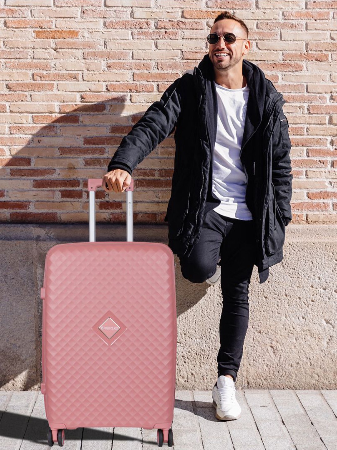 

Polo Class Unisex Set Of 2 Textured Hard-Sided Trolley Bag, Pink