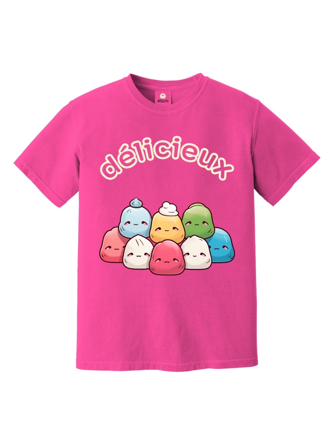 

allorio kids Girls Printed Pure Cotton Applique T-shirt, Pink