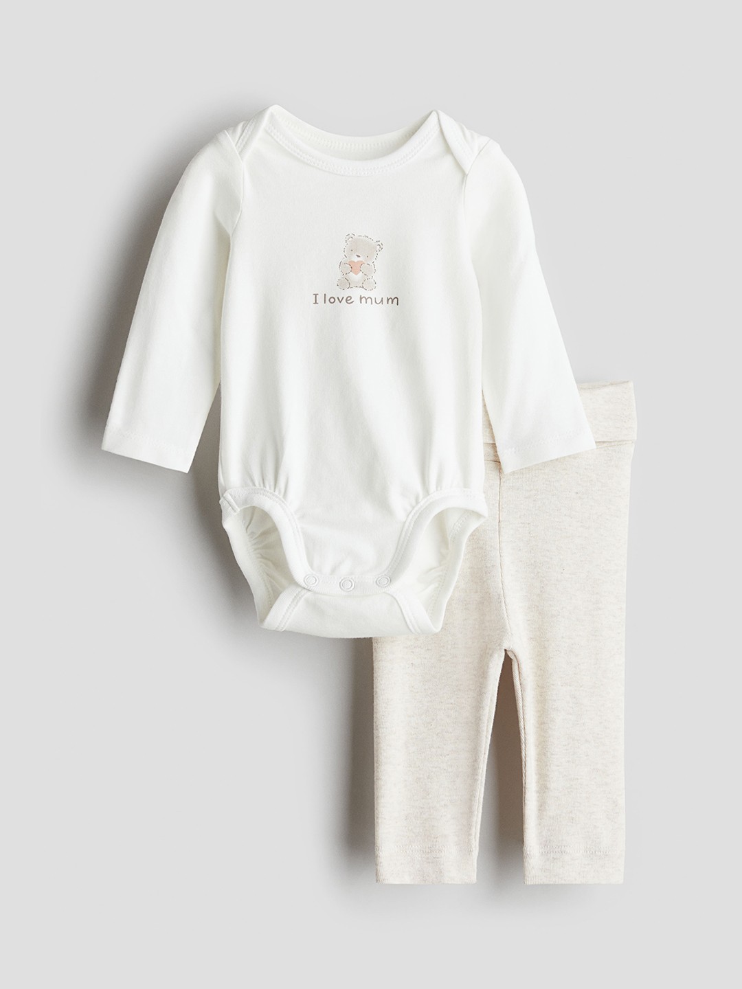 

H&M Kids 2-Pcs Printed Jersey Set, White