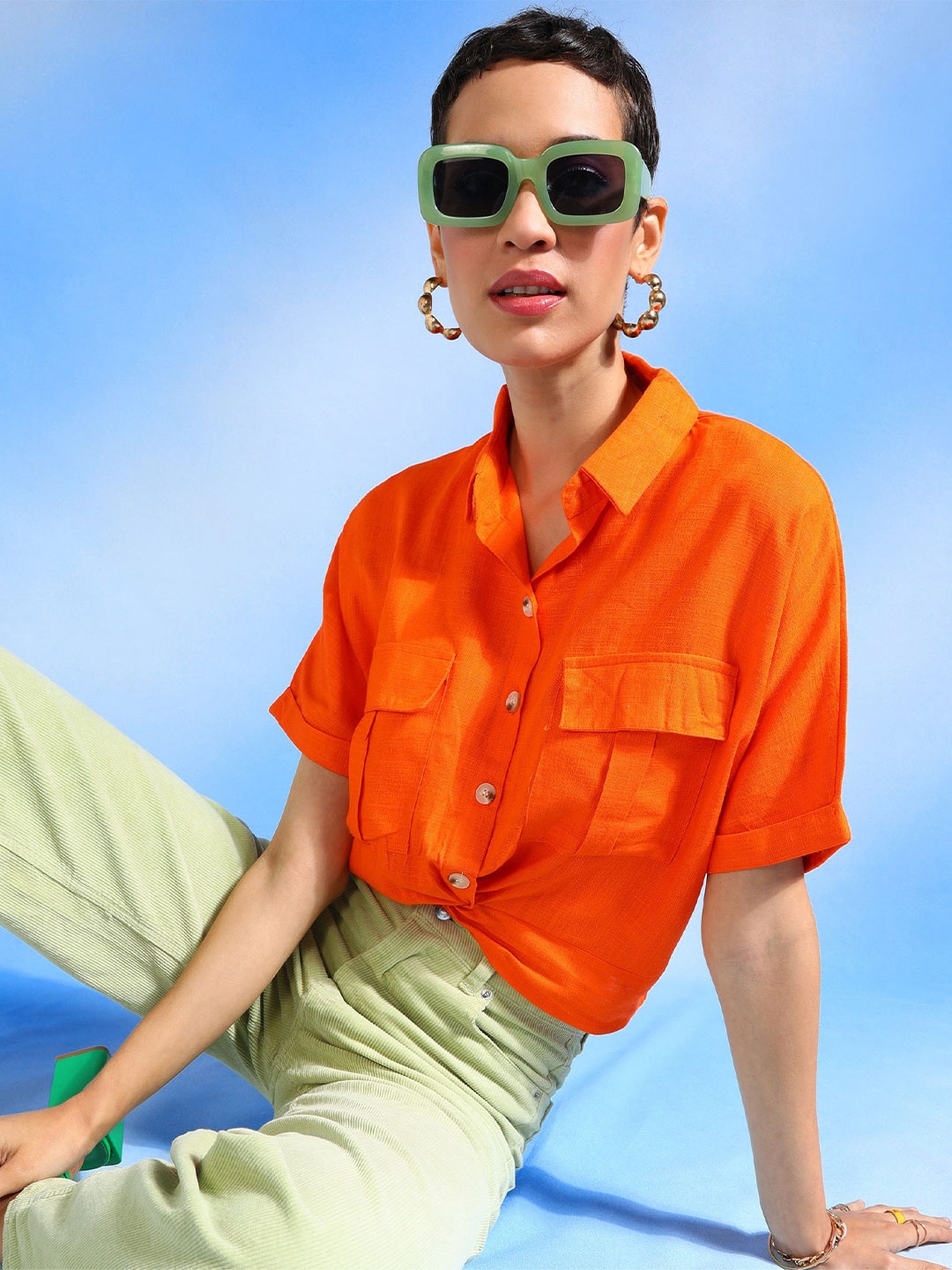 

SHECZZAR Women Opaque Casual Shirt, Yellow