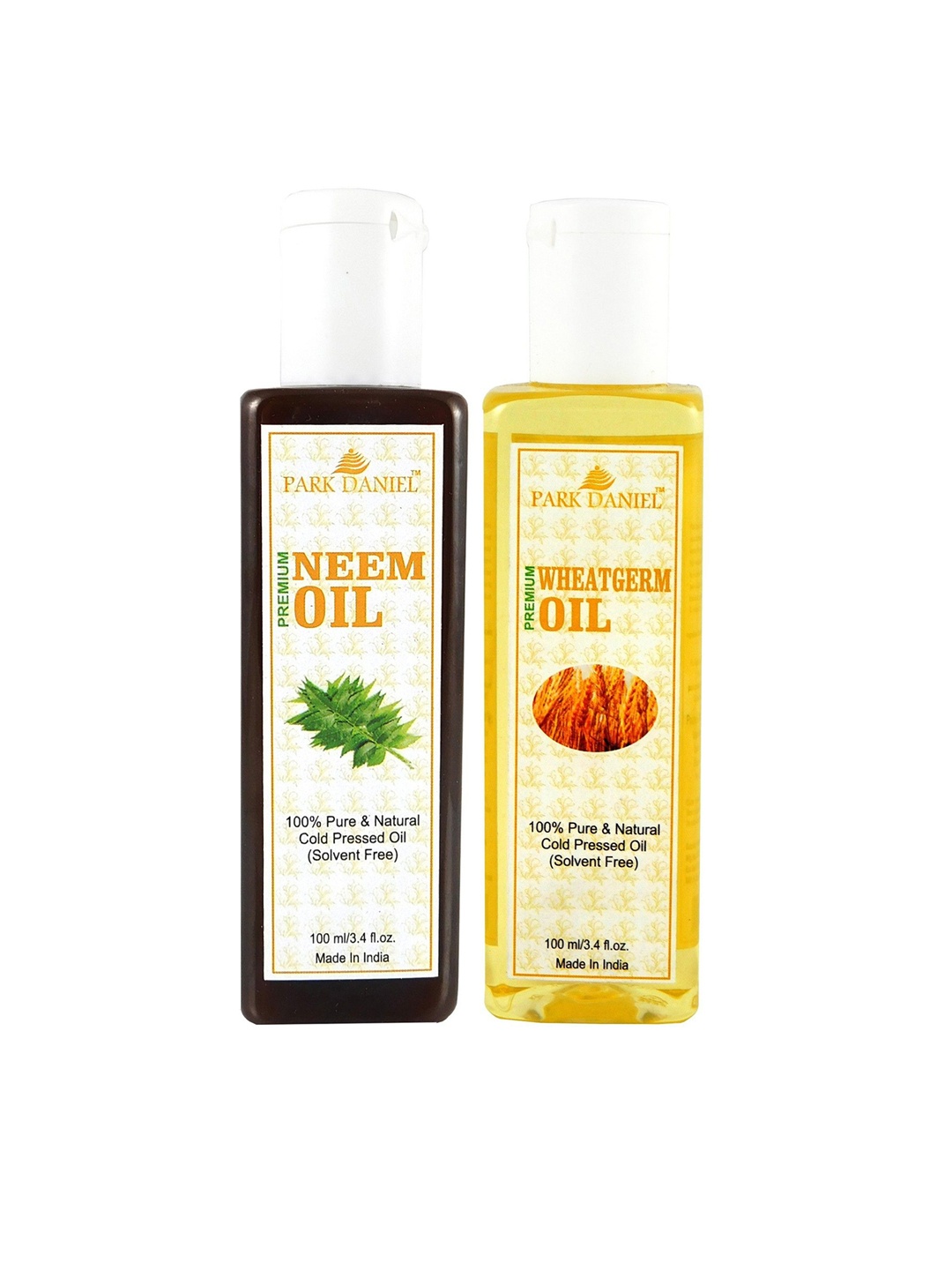 

Park Daniel Set Of 2 100% Pure & Natural Neem Oil With Wheatgerm Oil - 100 ml Each, Transparent