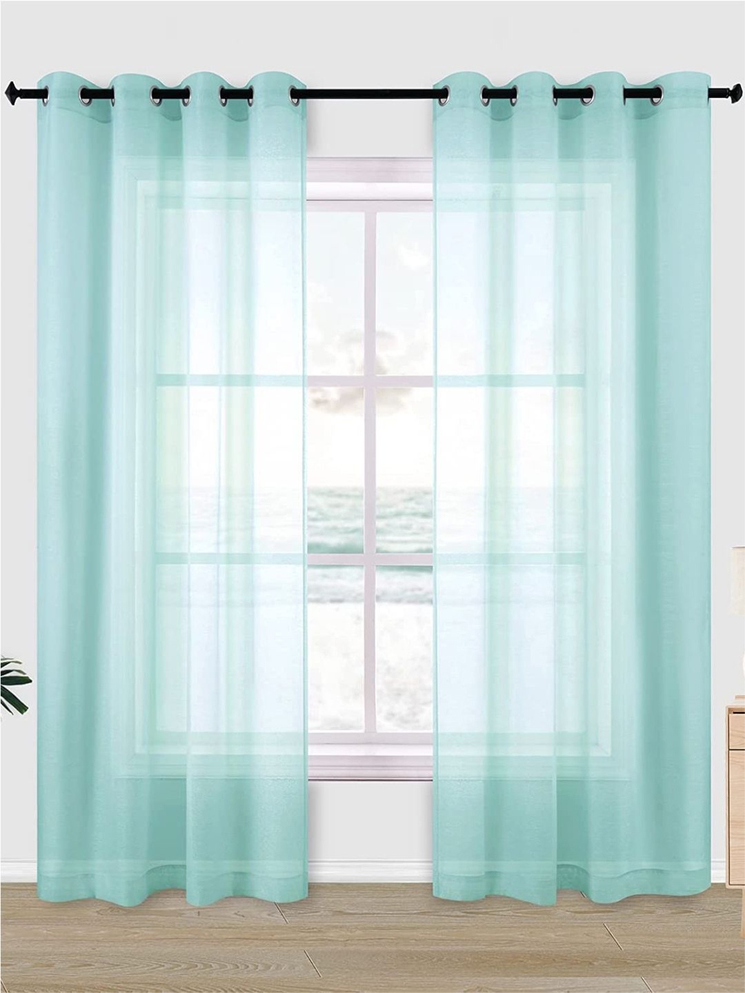 

URBAN SPACE Blue Sheer Long Door Curtain