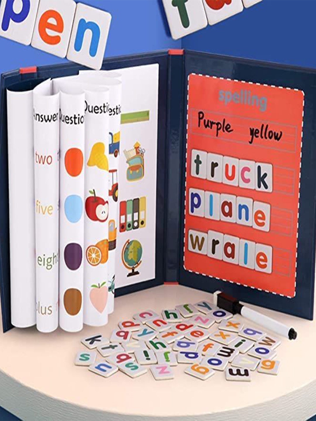 

PLUSPOINT Kids BPA Free Spelling Game Word Painting Activity Toys and Games, Blue