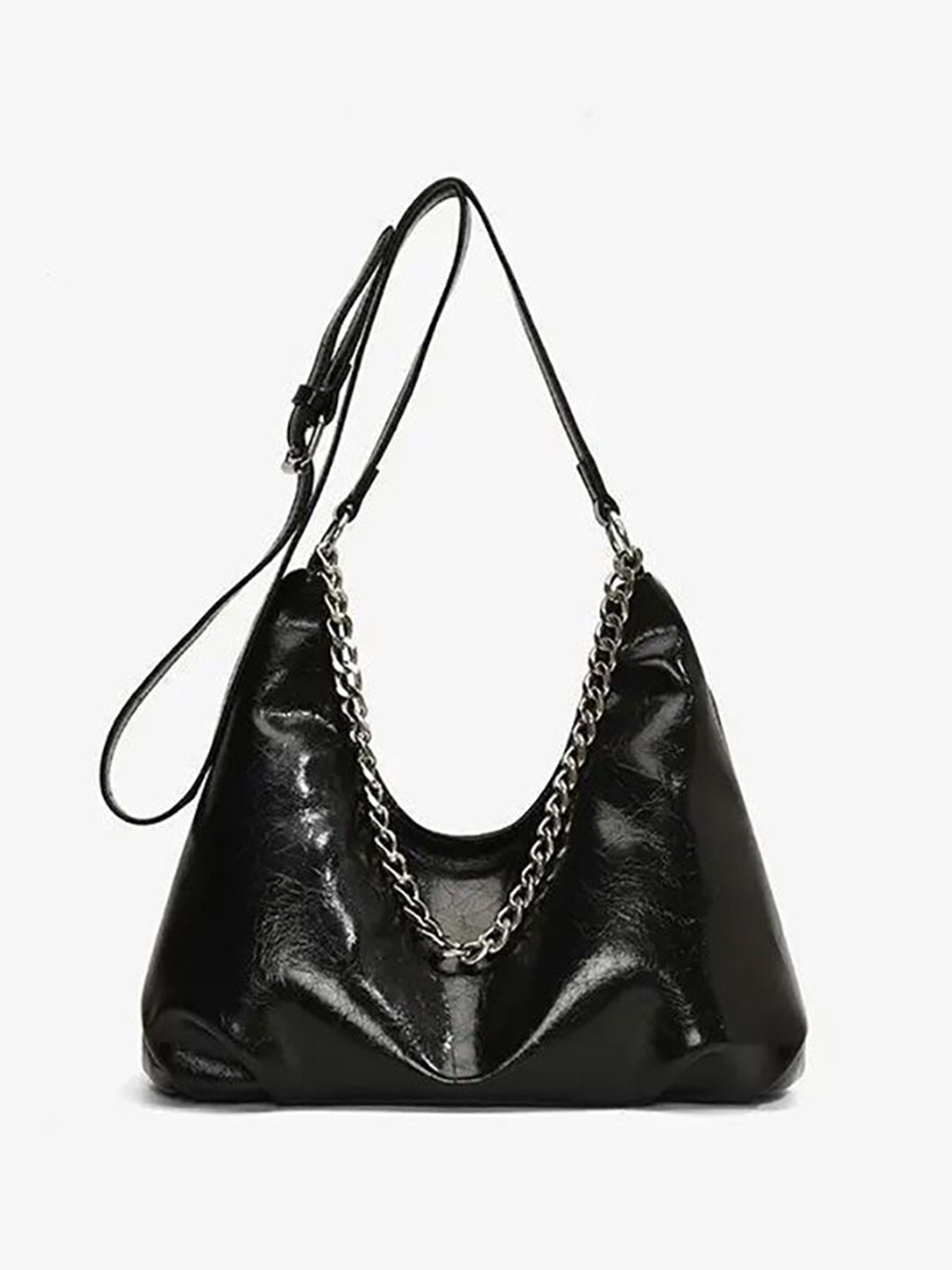 

StyleCast x Revolte Women Solid Swagger Hobo Bag, Black