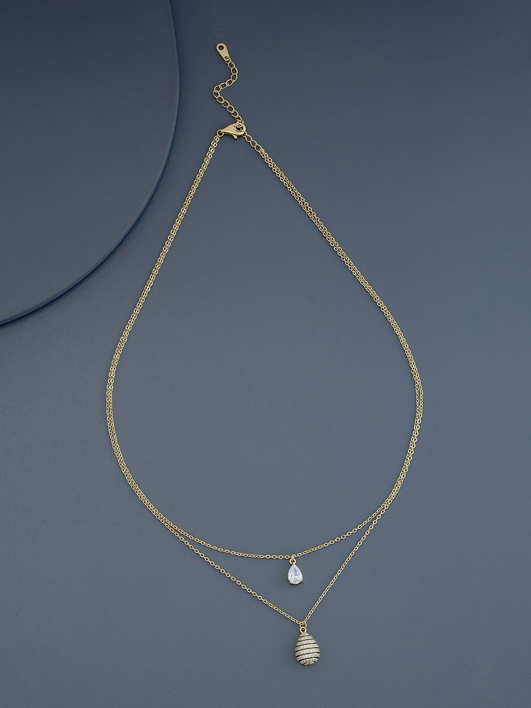 

Kushal's Fashion Jewellery Gold-Plated Cubic Zirconia Studded Chain