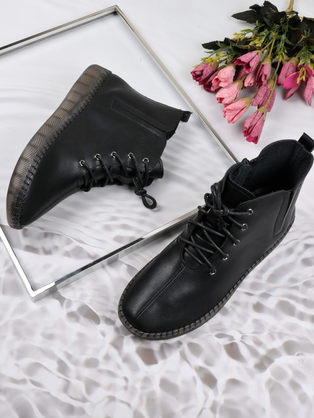 

Jove Women Flatform Regular Boots, Black