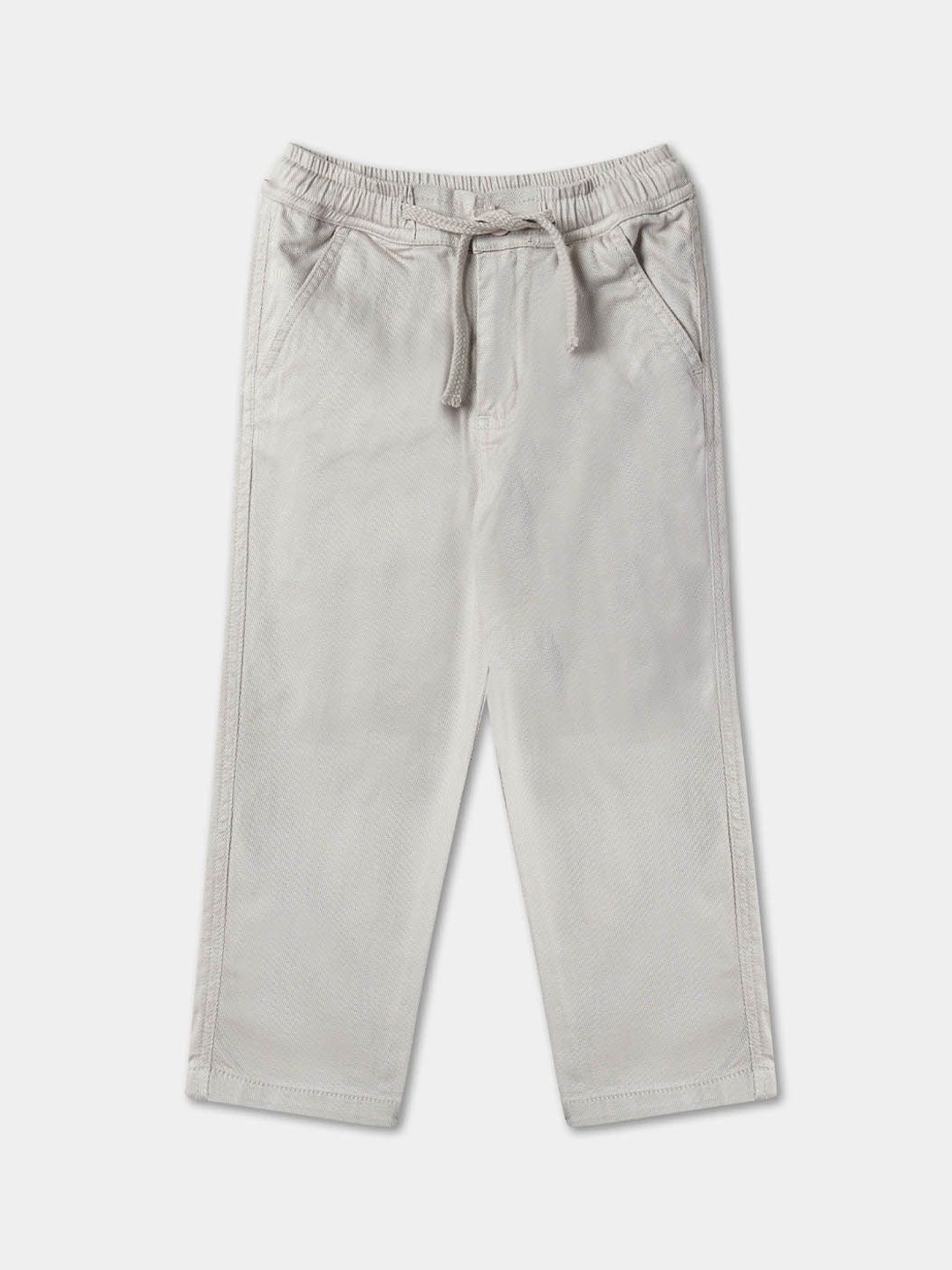 

R&B Boys Mid-Rise Cotton Trousers, Grey