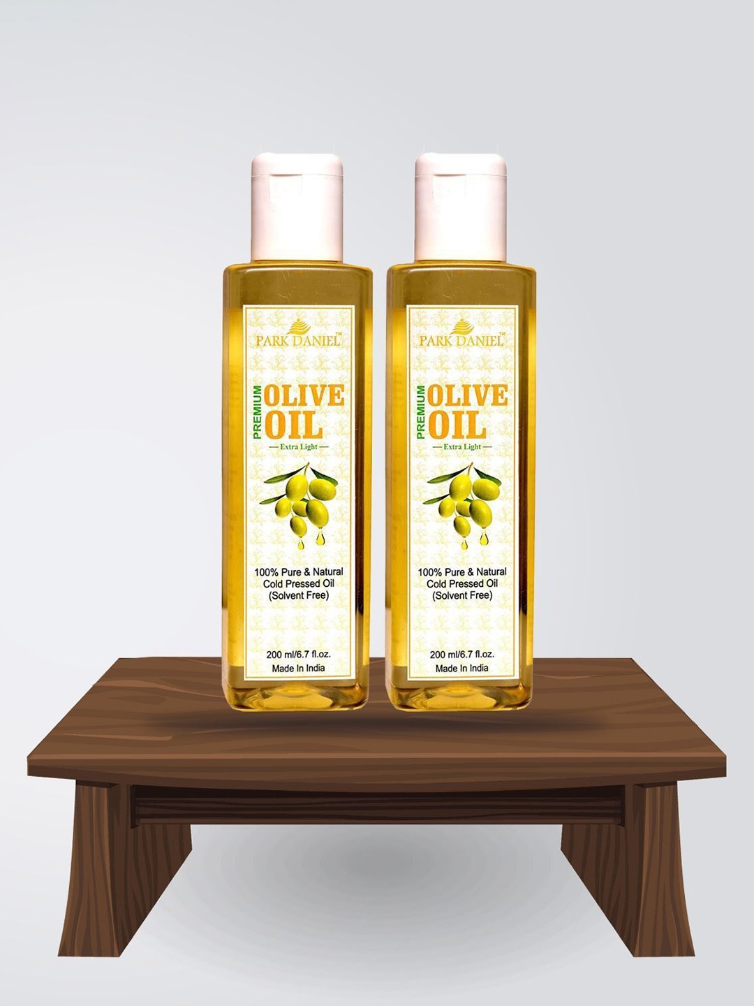 

Park Daniel Set Of 2 Premium Pure Natural Olive Oil For Skin & Hair- 100 ml Each, Transparent