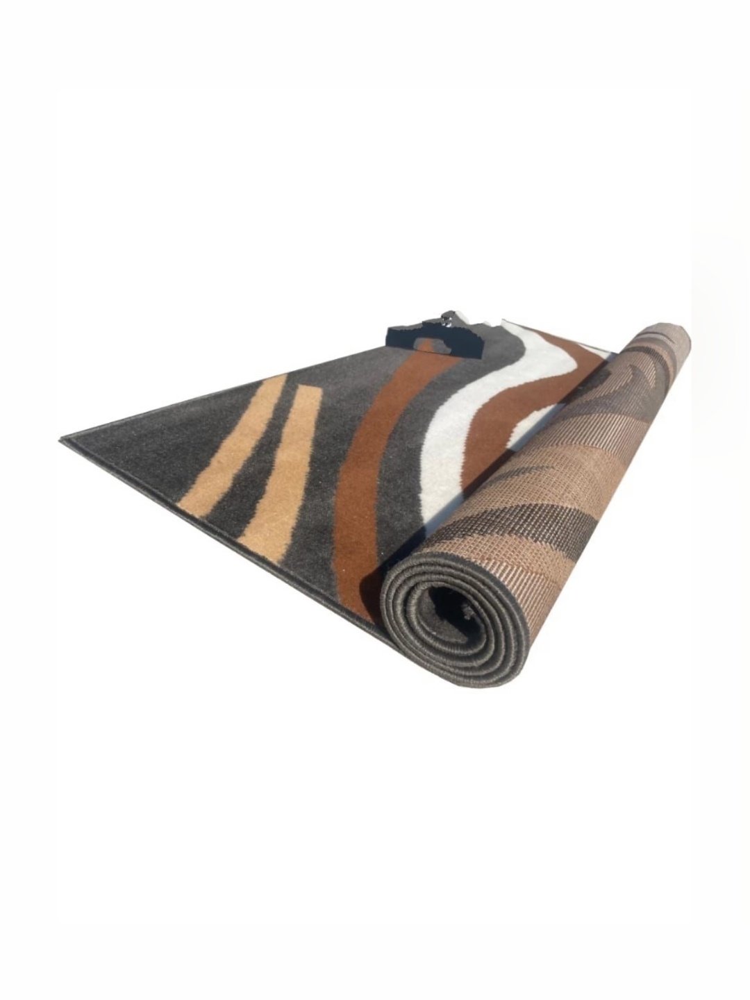 

Samjeeda Handloom carpets Grey & Black Geometric Printed Anti-Skid Carpet