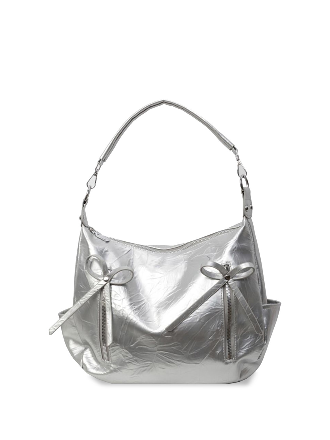 

StyleCast x Revolte Women Textured Swagger Sling Bag, Silver