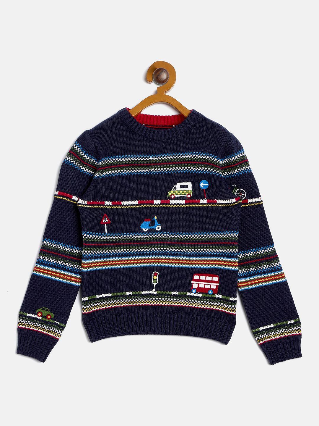 

JWAAQ Boys Round Neck Long Sleeves Sweaters, Navy blue