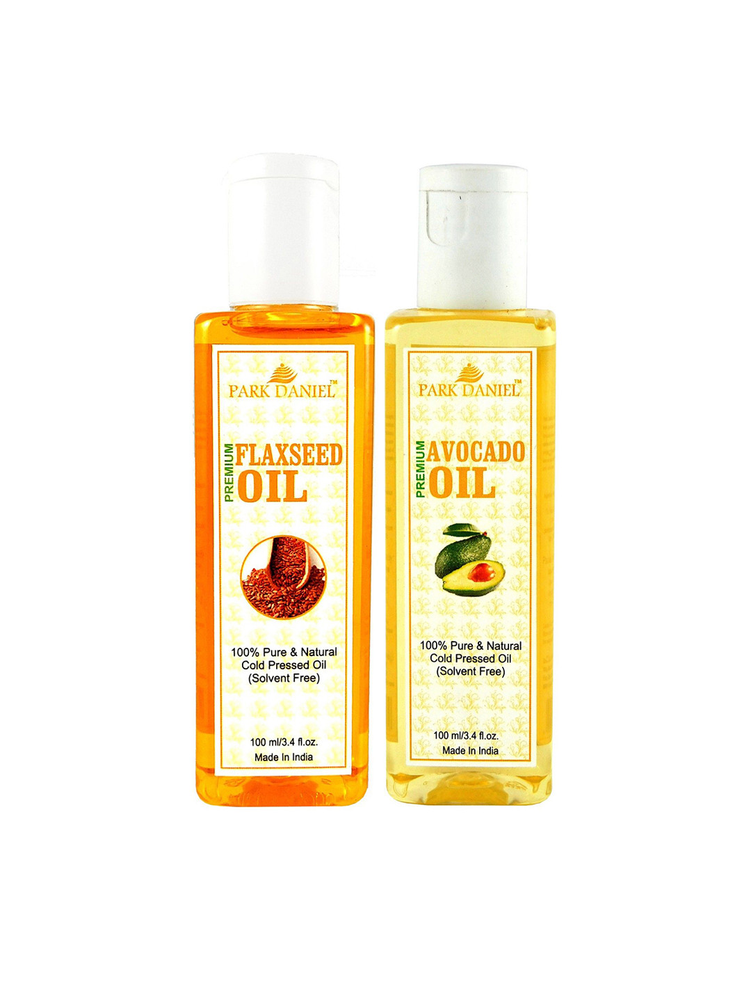 

Park Daniel Set Of 2 Natural Flaxseed Oil With Avocado Oil For Skin & Hair -100 ml Each, Transparent
