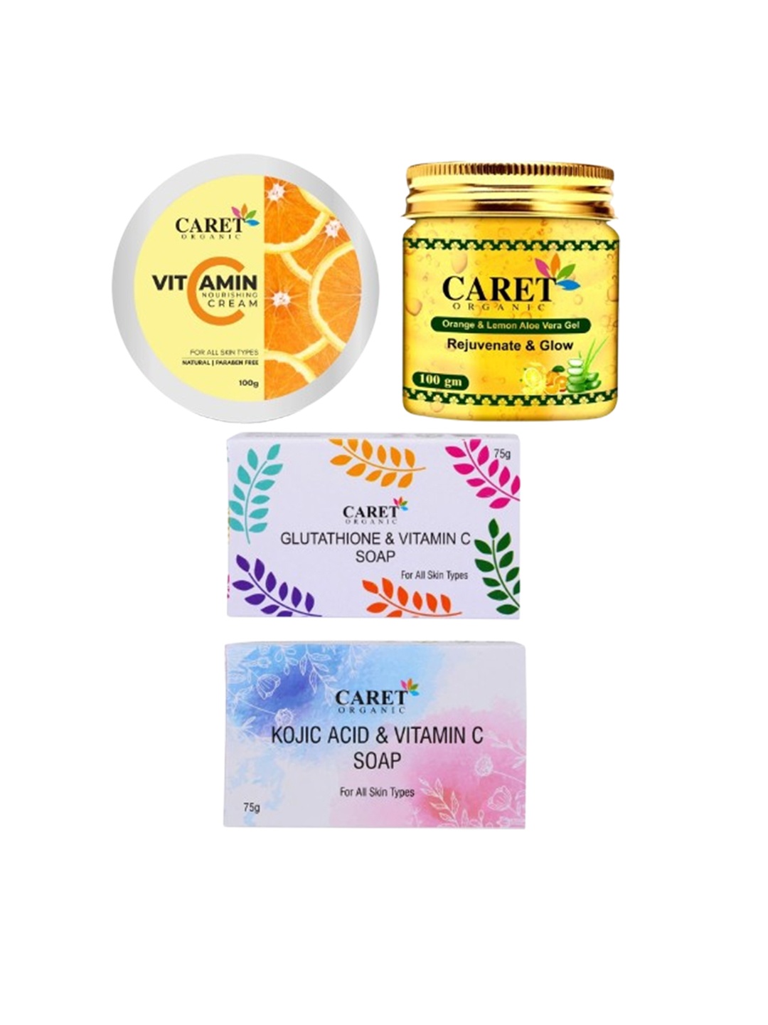 

CARET ORGANIC Set of 4 Bath and Body Combo, White