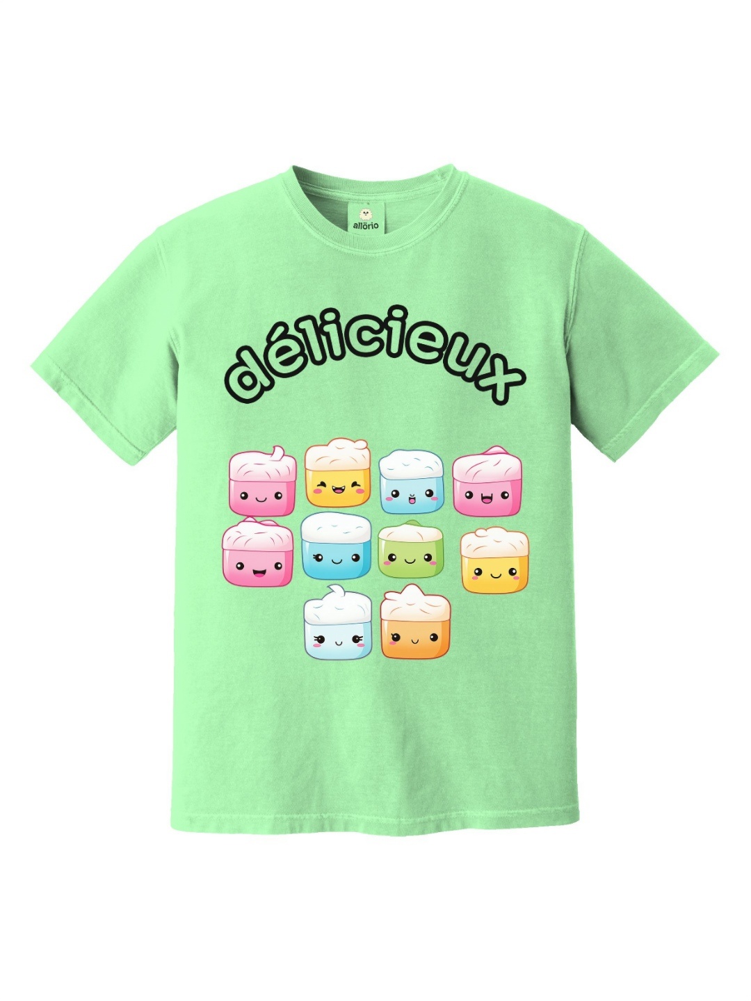 

allorio kids Girls Printed Pure Cotton Applique T-shirt, Green