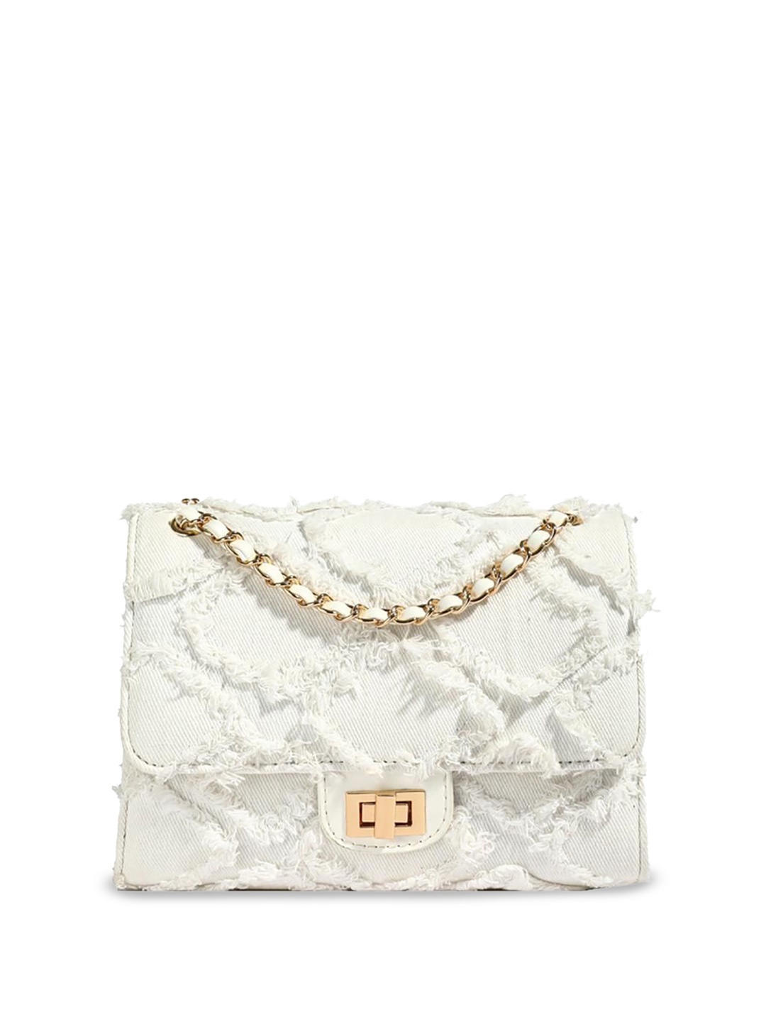 

StyleCast x Revolte Women Textured Swagger Sling Bag, White