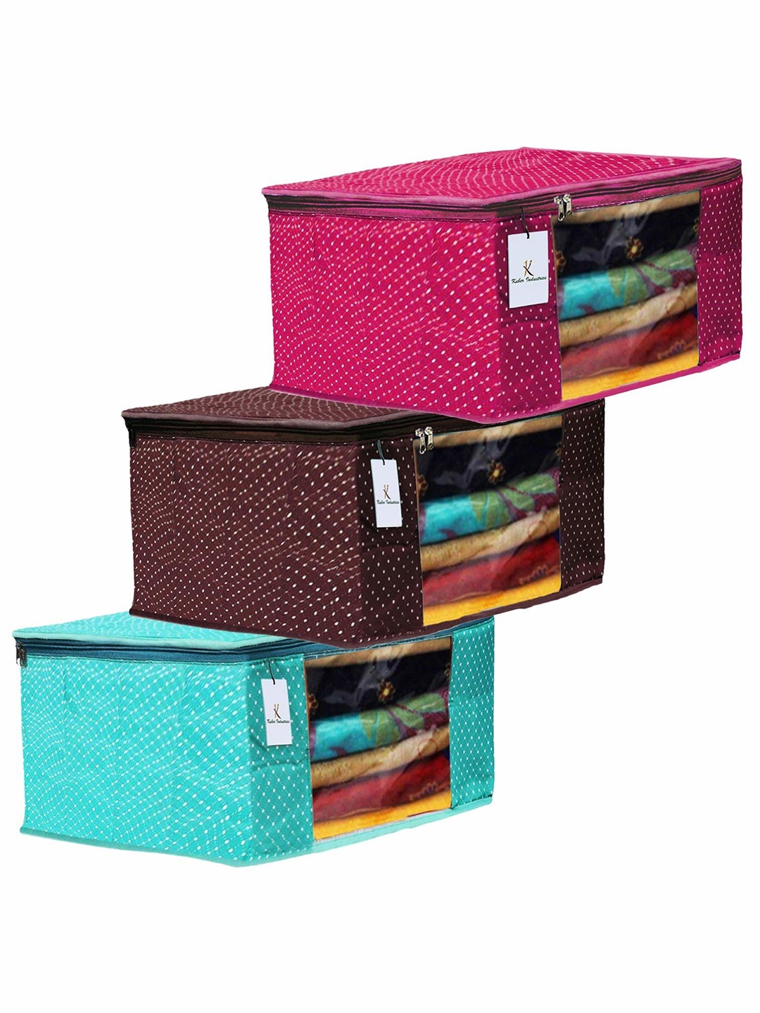 

Kuber Industries Pink Set of 3 Regular Drawer Organiser Organisers