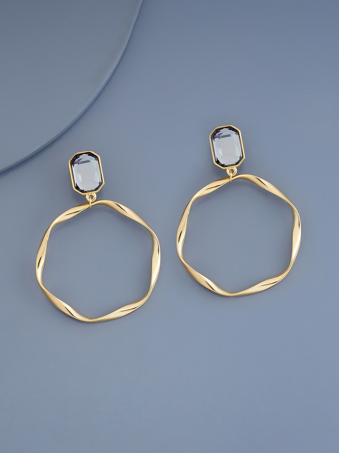

Kushal's Fashion Jewellery Gold Plated Contemporary Drop Earrings, Grey