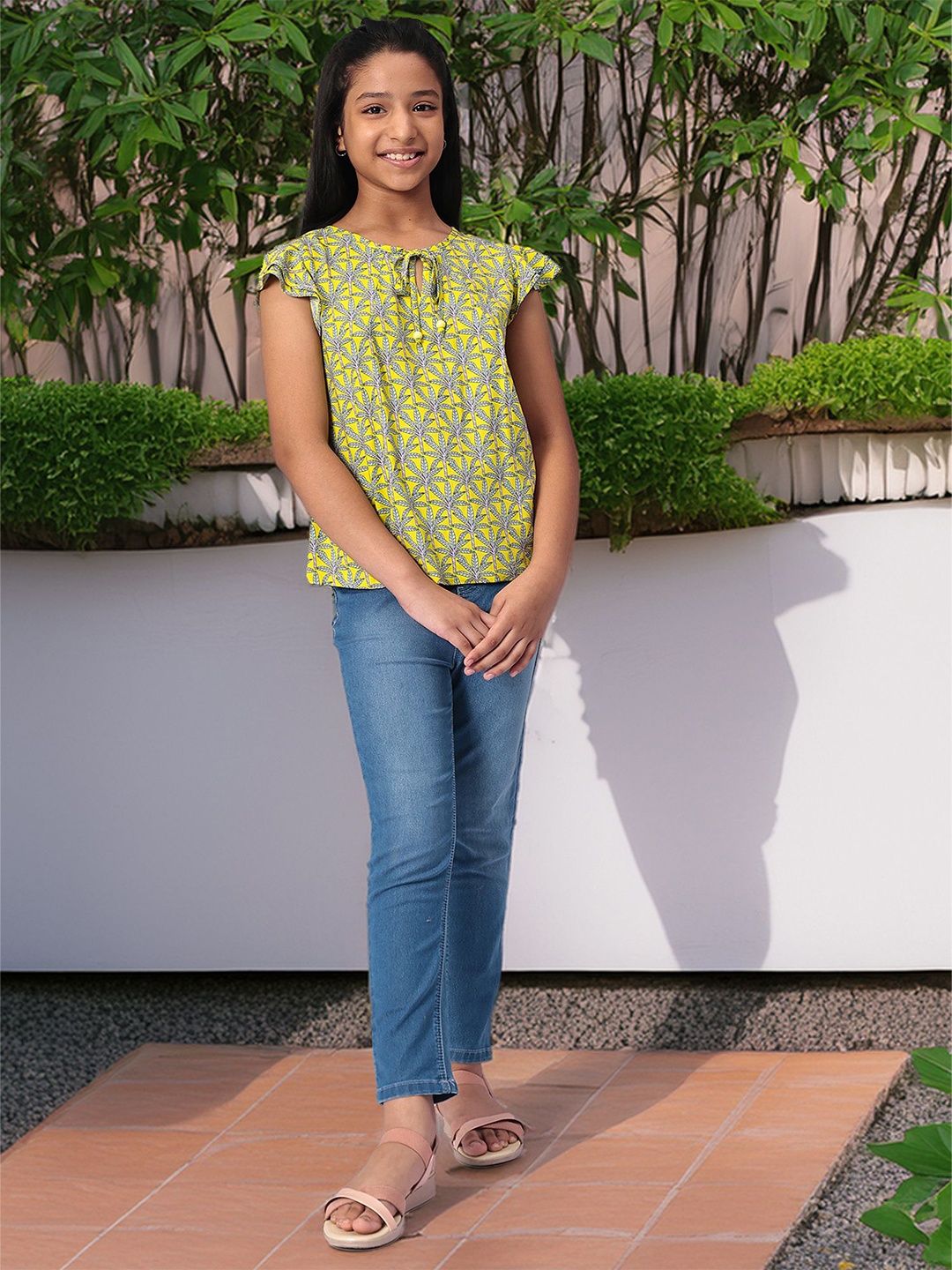 

CACA CINA Floral Print Top, Yellow
