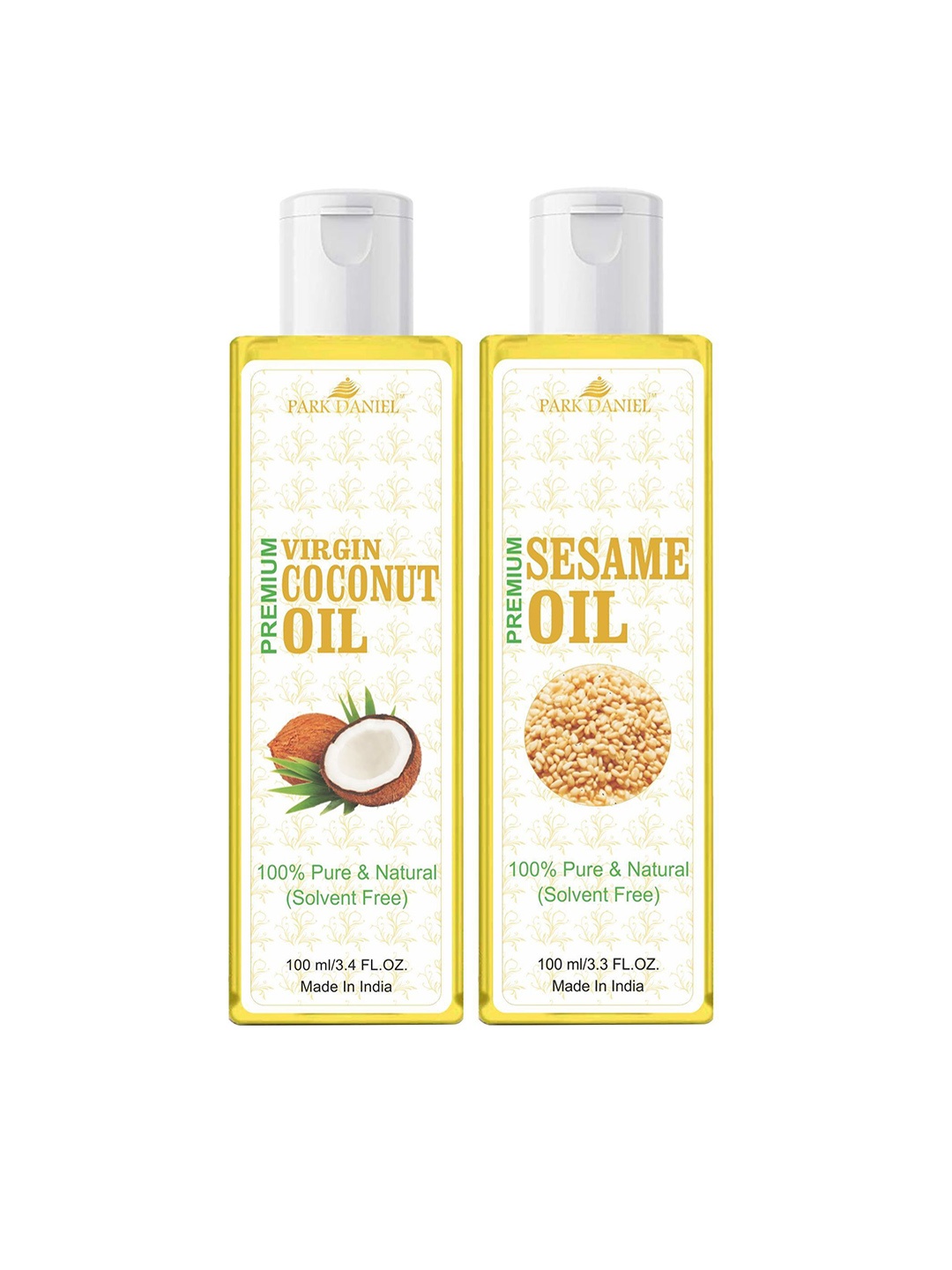 

Park Daniel Set Of 2 Coconut Oil & Sesame Oil - 200 ml Each, Transparent