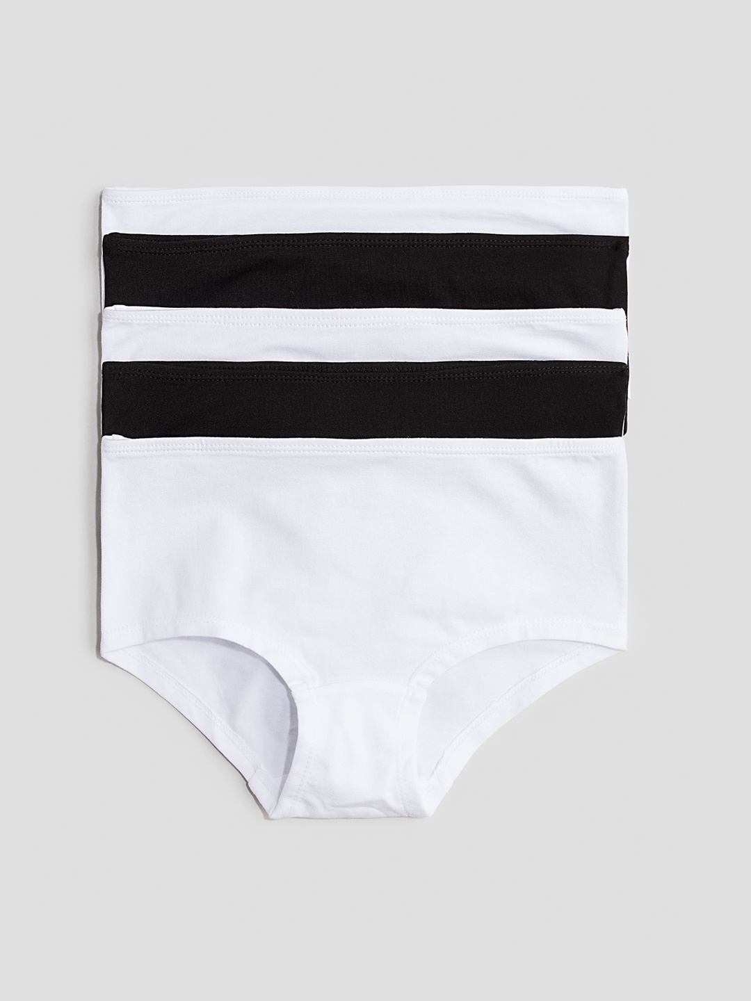 

H&M Girls 5-Pack Cotton Hipster Briefs, White