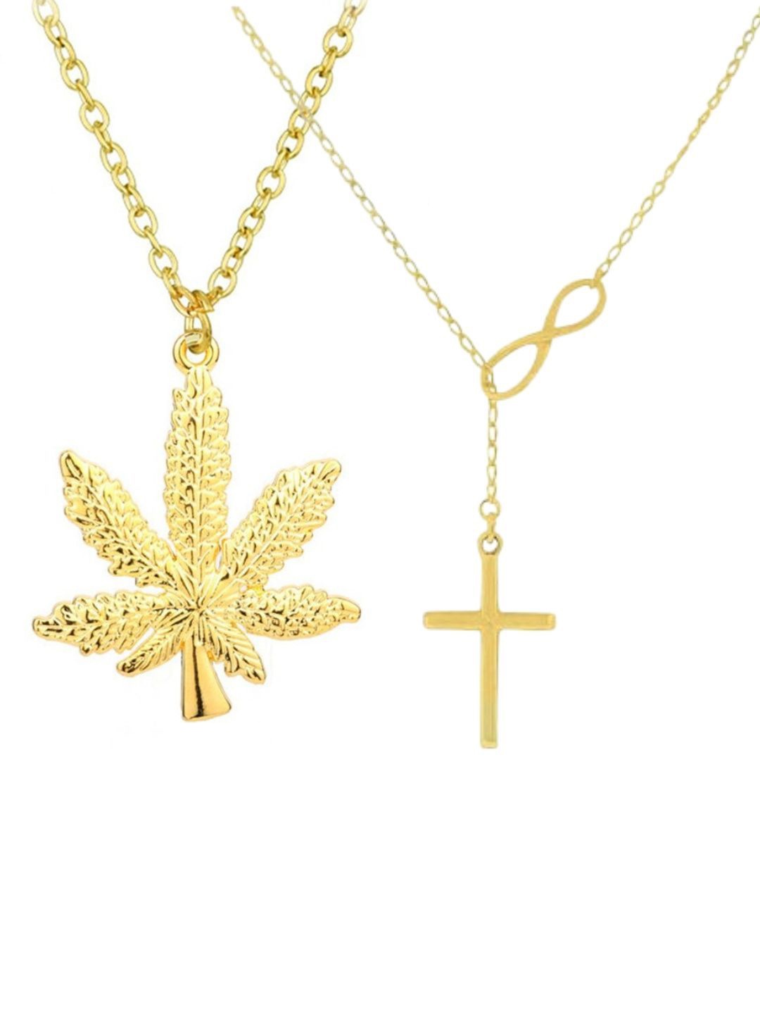 

Pinapes Unisex Brass Gold-Plated Oxidised Necklace