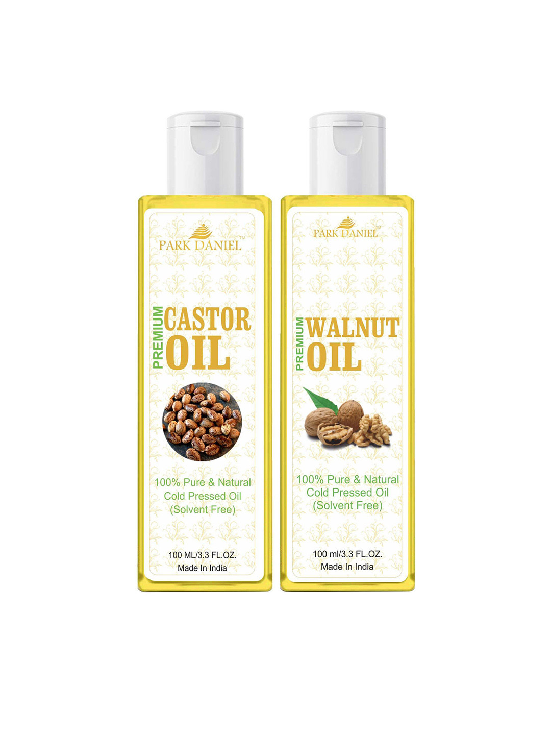 

Park Daniel Set Of 2 Pure Natural & Organic Castor Oil & Walnut Oil - 100 ml Each, Transparent