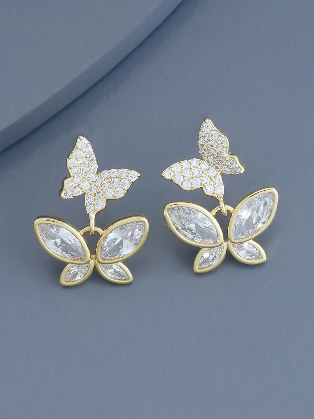 

Kushal's Fashion Jewellery Gold Plated Contemporary Drop Earrings, White