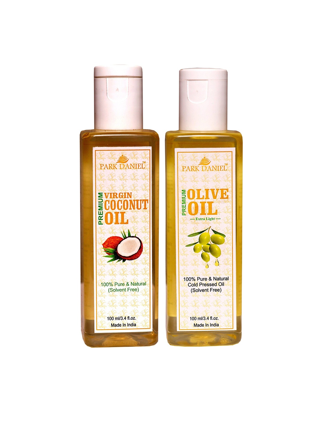 

Park Daniel Set Of 2 Virgin Coconut Oil & Olive Oil- 100 ml Each, Transparent