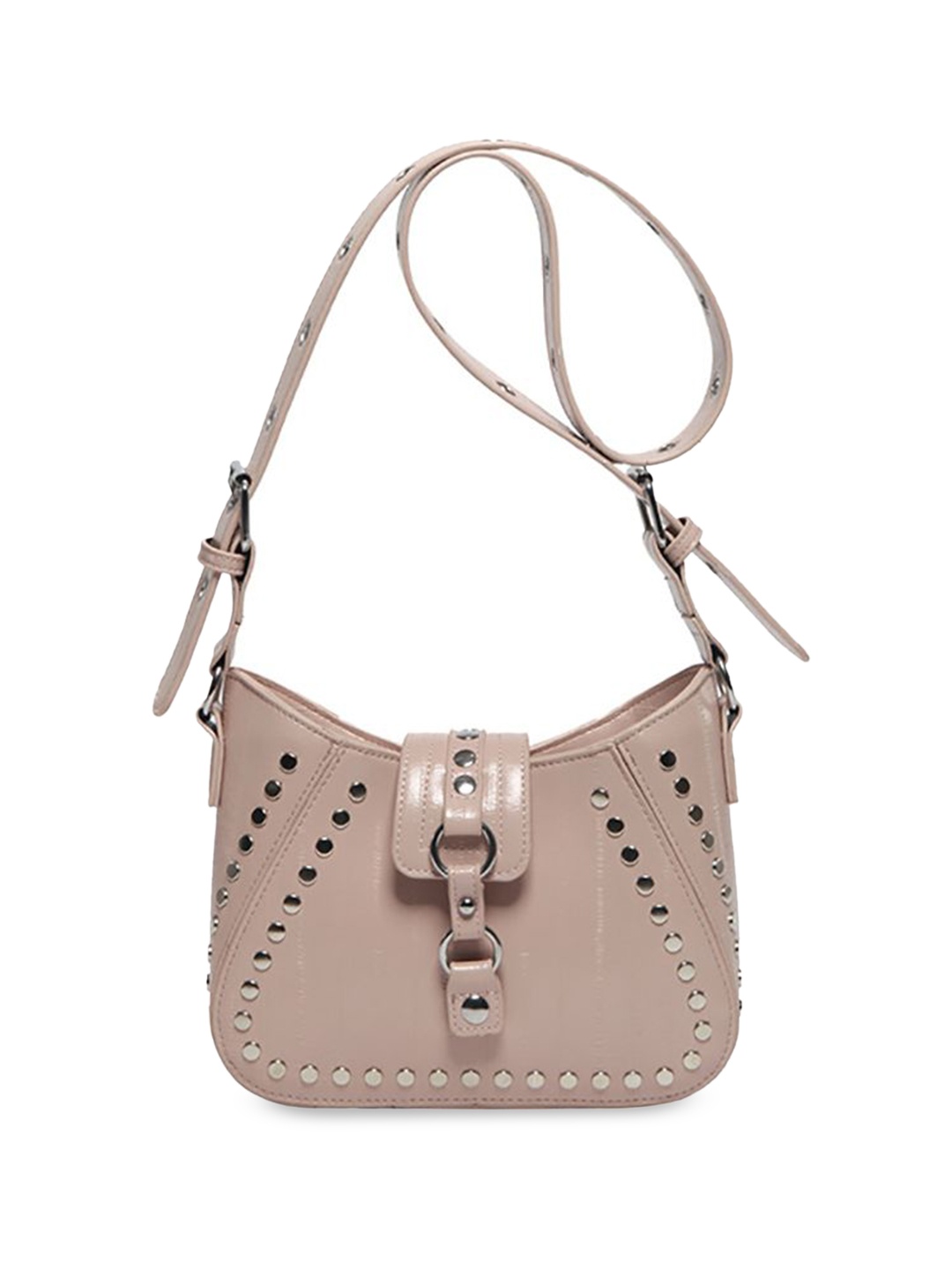 

StyleCast x Revolte Women Solid Structured Sling Bag, Beige