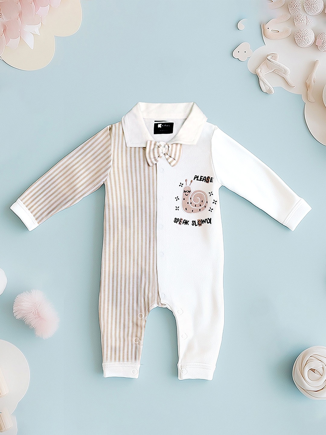

Kidbea Kids Striped Romper, White