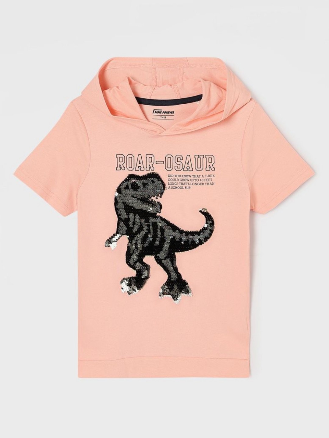 

Fame Forever by Lifestyle Boys Graphic Printed Hood Cotton T-shirt, Pink