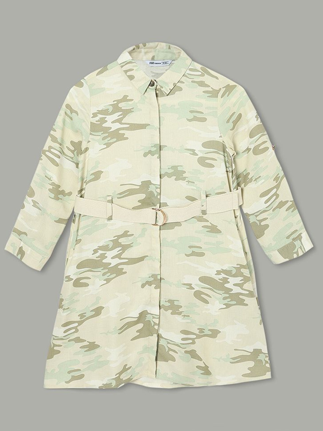 

Fame Forever by Lifestyle Girls Floral Printed Shirt Dress, Cream