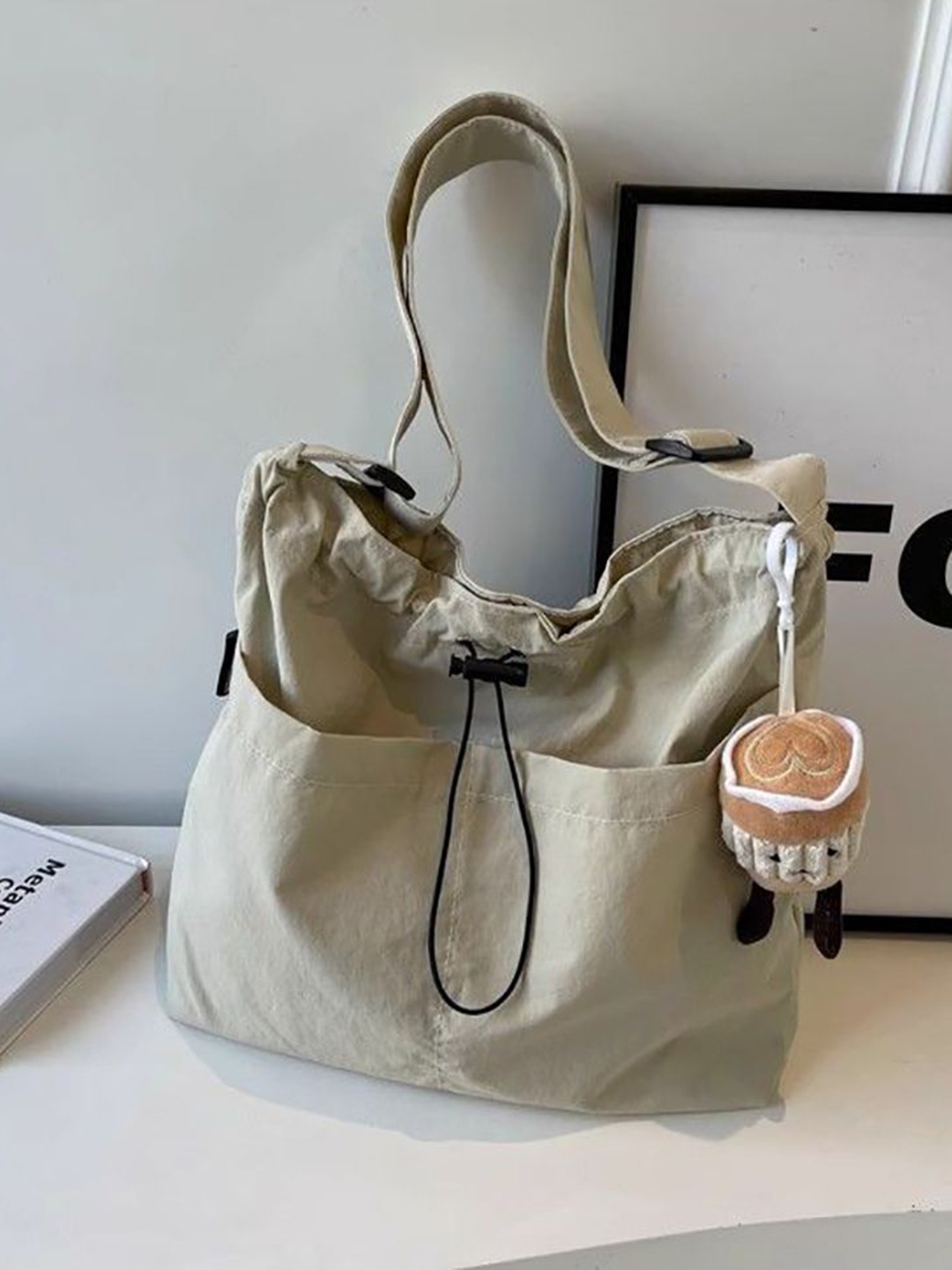 

StyleCast x Revolte Women Solid Structured Tote Bag, Cream