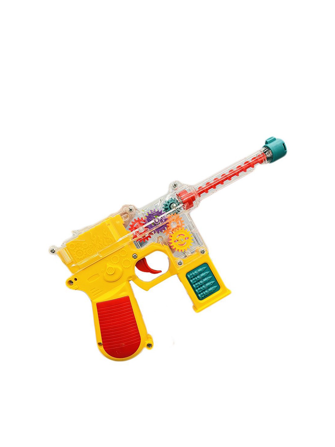 

PLUSPOINT Kids BPA Free Gun with 3D Lights Musical & Moving Gears Activity Toys and Games, Yellow