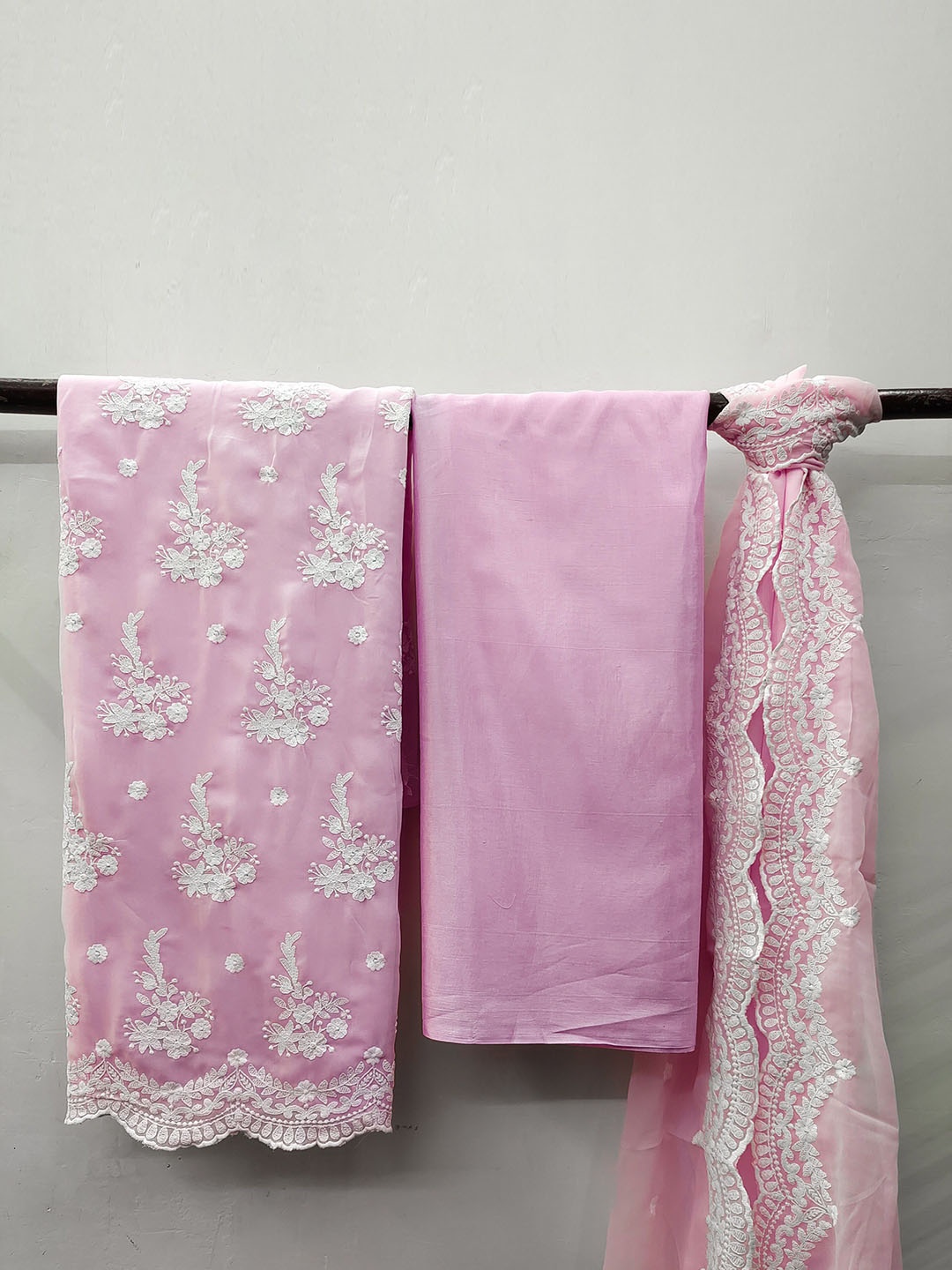 

Maroosh Embroidered Unstitched Dress Material, Pink