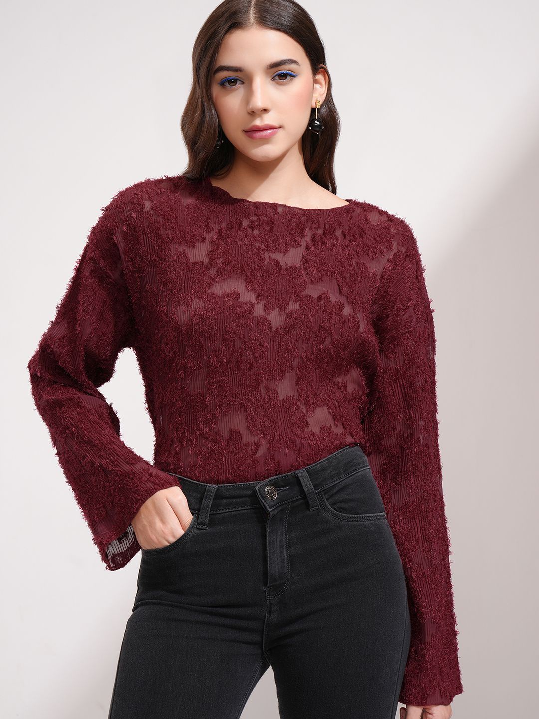 

ESPYR By Tokyo Talkies Women A-Line Top, Maroon