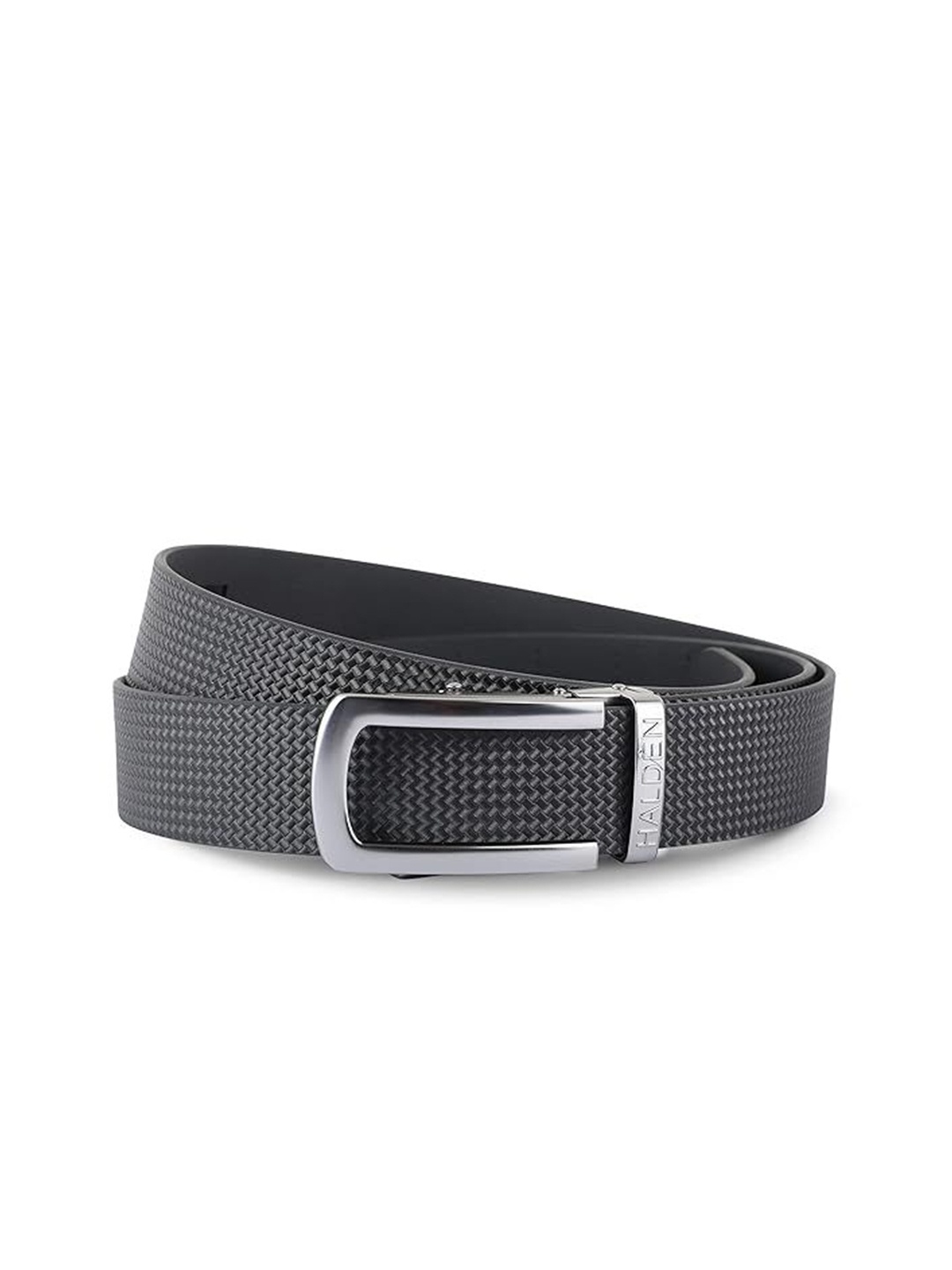 

HALDEN Men Textured Leather Belt, Black