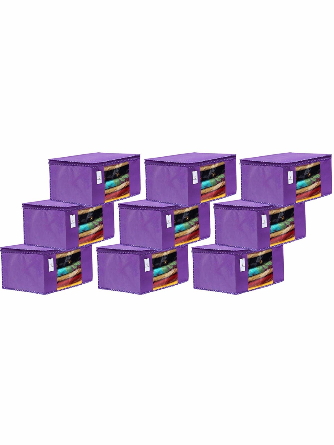 

Kuber Industries Blue 9 Pieces Saree Organisers