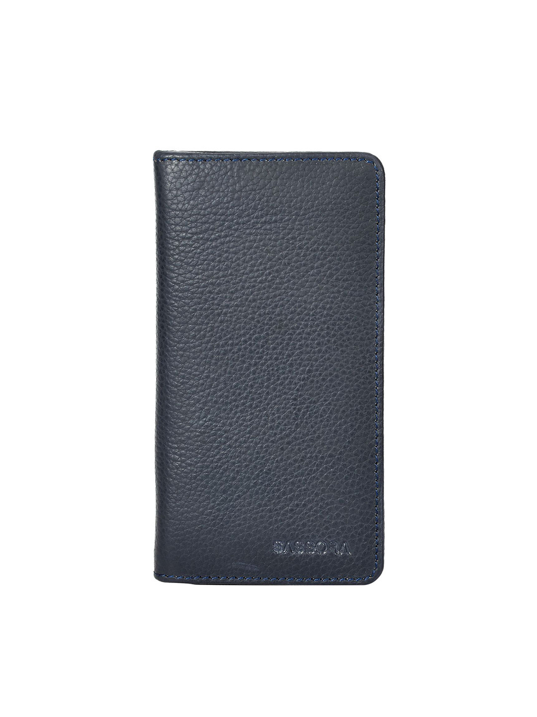

Sassora Unisex Premium Leather Zip Closure RFID Travel Key Case, Navy blue